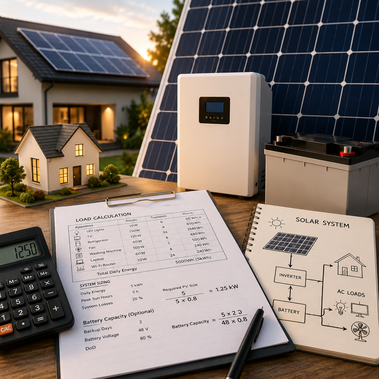 محاسبه ظرفیت سیستم خورشیدی خانگی